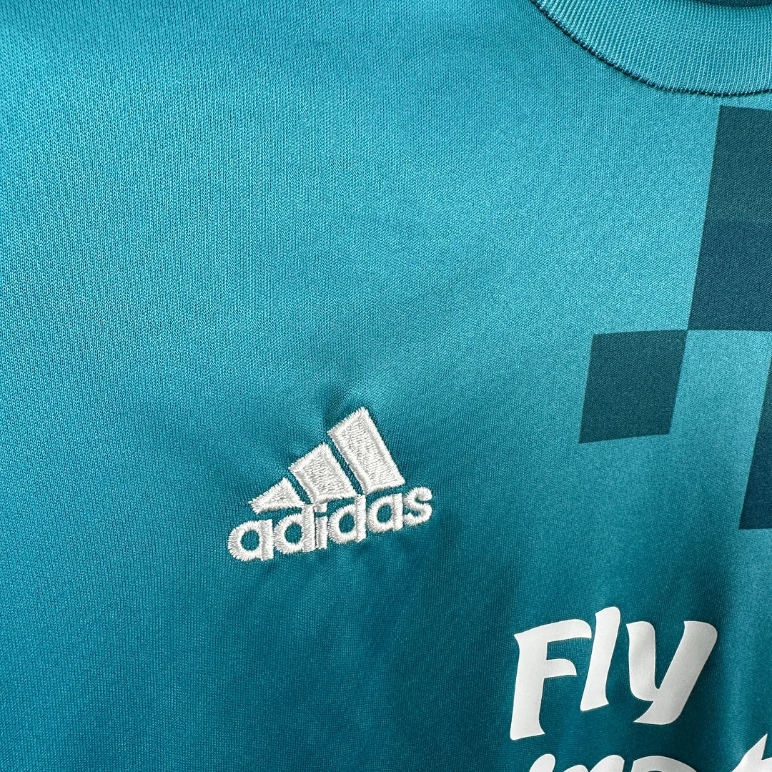 2017/2018 Retro Long Sleeve Real Madrid Third Away Football Shirt 1:1 Kids Size