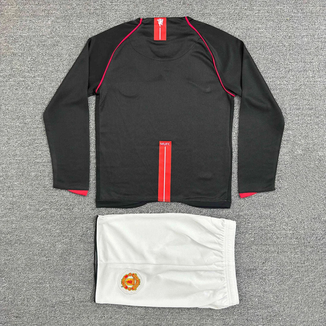 2007/2008 Retro Long Sleeve Manchester United Third Away Football Shirt 1:1 Kids Size