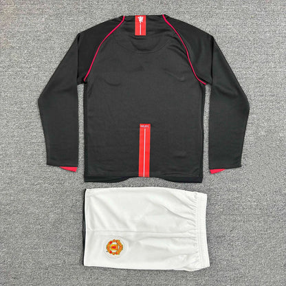 2007/2008 Retro Long Sleeve Manchester United Third Away Football Shirt 1:1 Kids Size