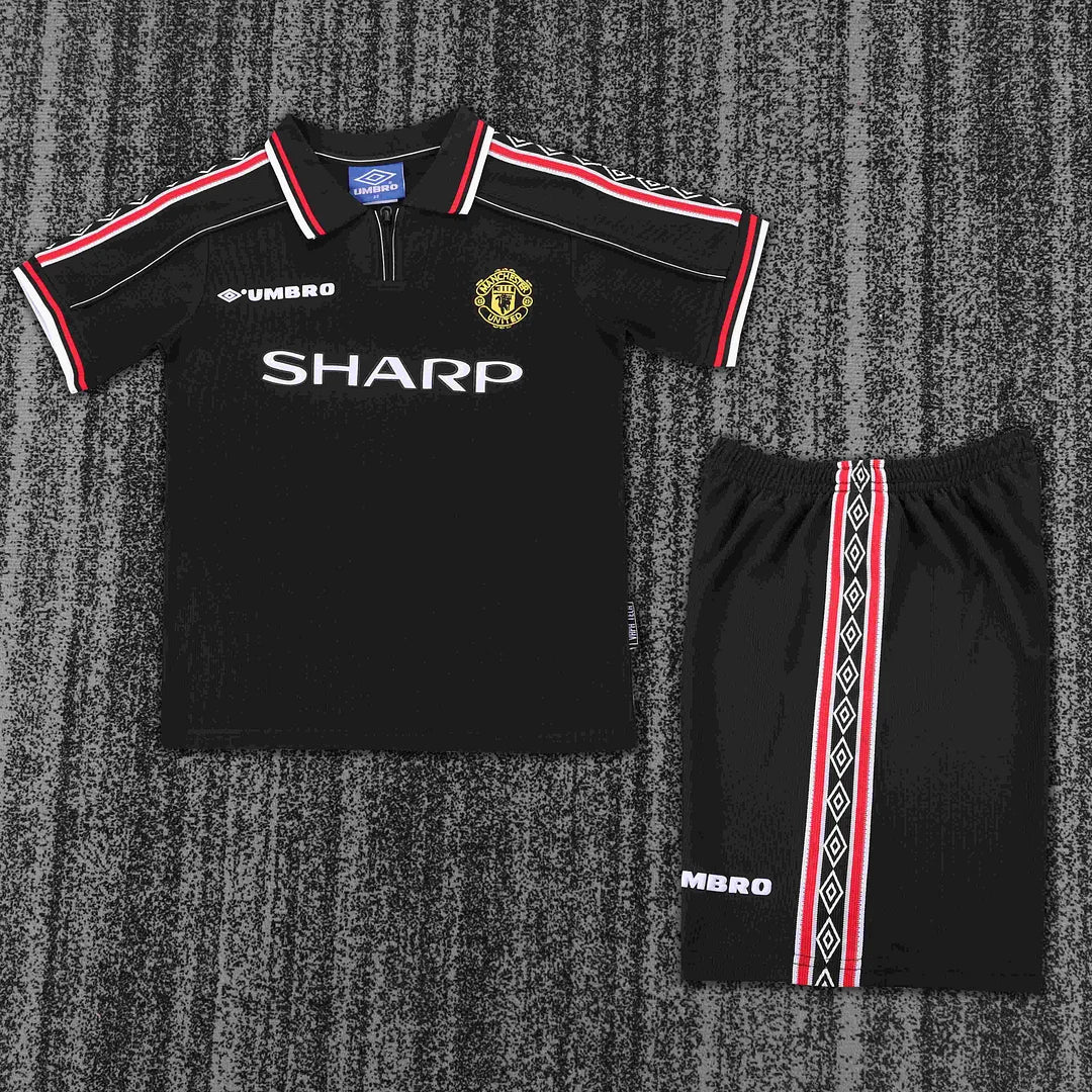 1998-1999 Retro Manchester United Away Football Shirt 1:1 Kids Size