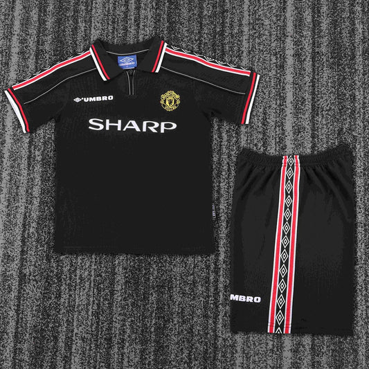 1998-1999 Retro Manchester United Away Football Shirt 1:1 Kids Size