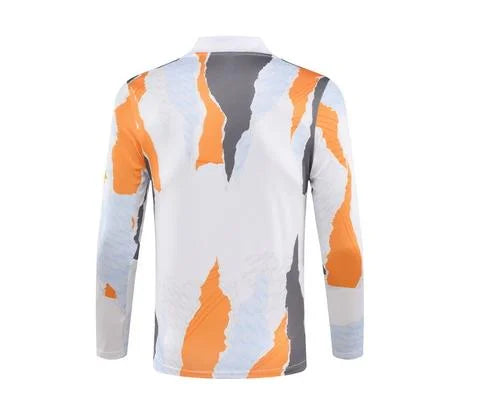 2024/2025 Real Madrid Royal Yellow blue and grey print Half-Pull Training Suit Football Shirt 1:1 Set