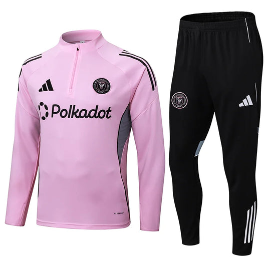 2025/2026 Inter Miami Half-Pull Training Suit Pink Football Shirt 1:1 Set