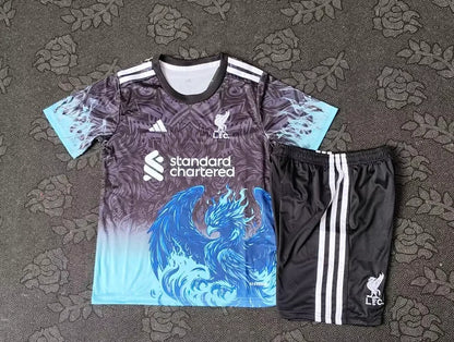 2025/2026 Liverpool Special Edition Gray and Blue Football Jersey 1:1 Kids Size