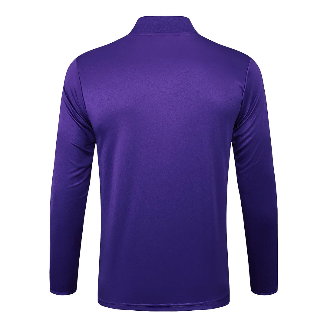 2025/2026 Real Madrid Purple Retro Edition Half-Pull Training Suit Football Shirt 1:1 Set