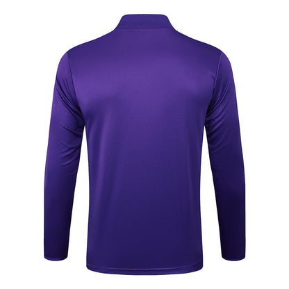 2025/2026 Real Madrid Purple Retro Edition Half-Pull Training Suit Football Shirt 1:1 Set