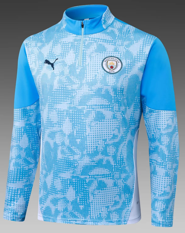 2025/2026 Manchester City Half-Pull Training Suit Bule Football Shirt 1:1 Set