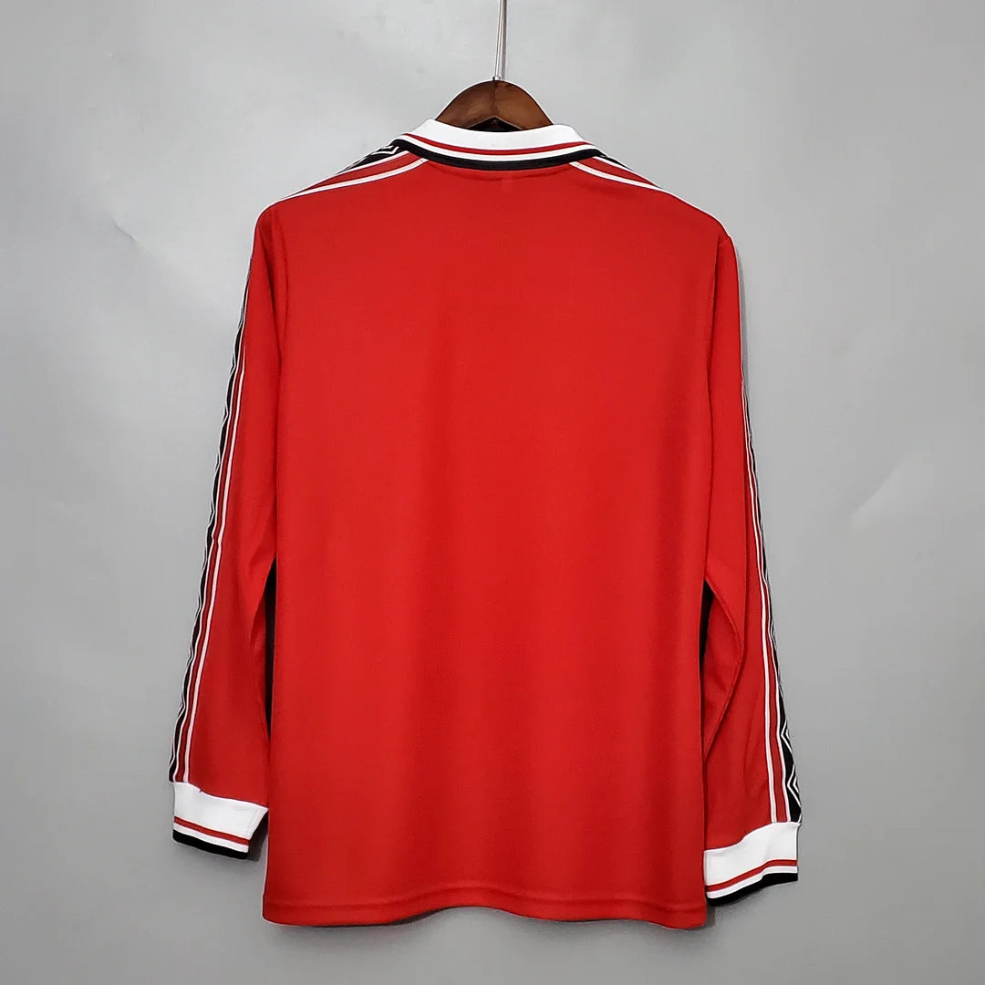 1998-1999 Retro Long Sleeve Manchester United Home Football Shirt 1:1