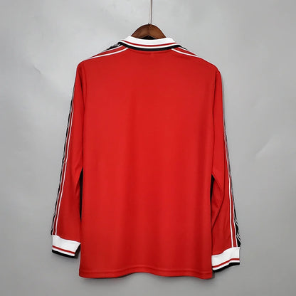 1998-1999 Retro Long Sleeve Manchester United Home Football Shirt 1:1