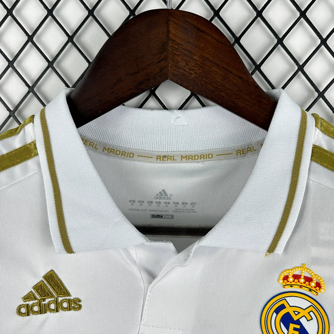 2011/2012 Retro Long Sleeve Real Madrid Home Football Shirt 1:1 Kids Size