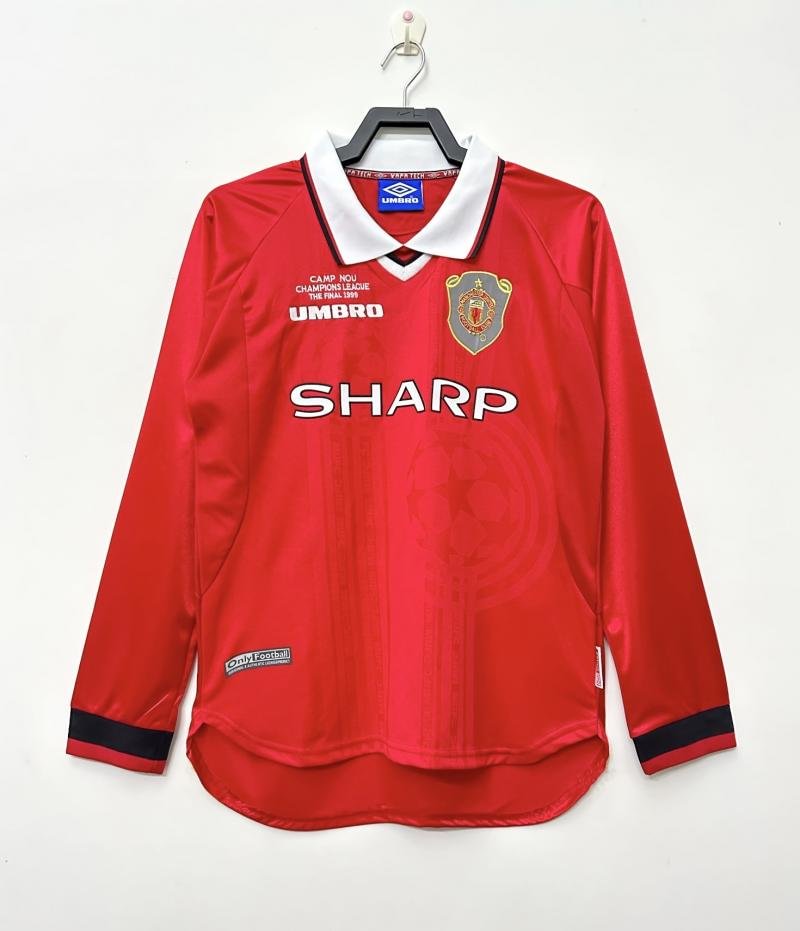 1999/2000 Retro Long Sleeve Manchester United Home Football Shirt 1:1