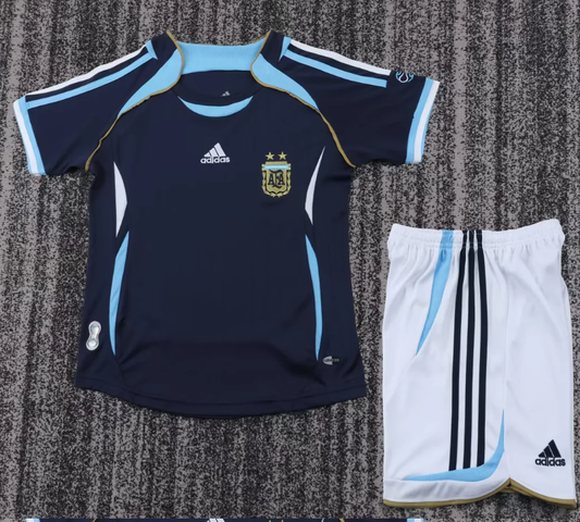 2006 Retro Argentina National Team Away Football Jersey 1:1 Kids Size