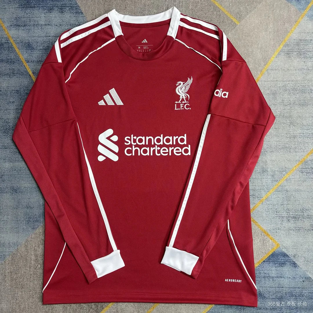 2025/2026 Long Sleeve Liverpool Home Football Jersey 1:1