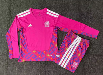 2025/2026 Long Sleeve Mexico Goalkeeper Football Shirt 1:1 Kids Size