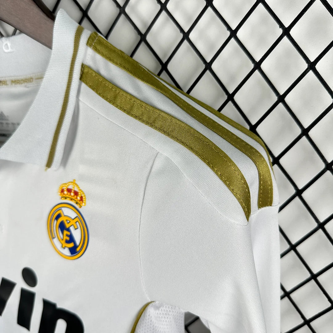 2011/2012 Retro Long Sleeve Real Madrid Home Football Shirt 1:1 Kids Size