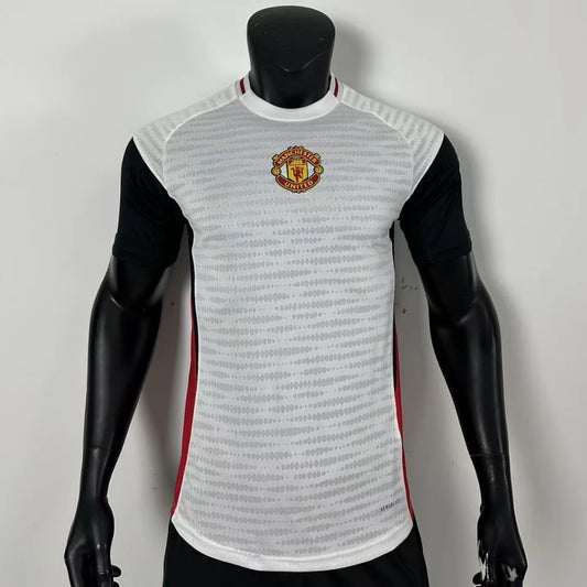 2025/2026 Player Version Manchester United Training clothes White and Black Football Shirt 1:1