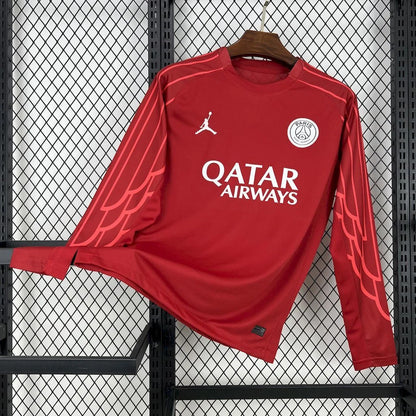 2025/2026 Long Sleeves Paris Saint-Germain red goalkeeper Football Jersey 1:1