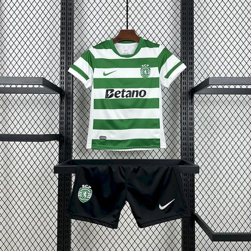 2025/2026 Sporting Lisbon Home Football Jersey Shirt 1:1 Kids Size