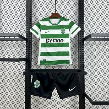 2025/2026 Sporting Lisbon Home Football Jersey Shirt 1:1 Kids Size