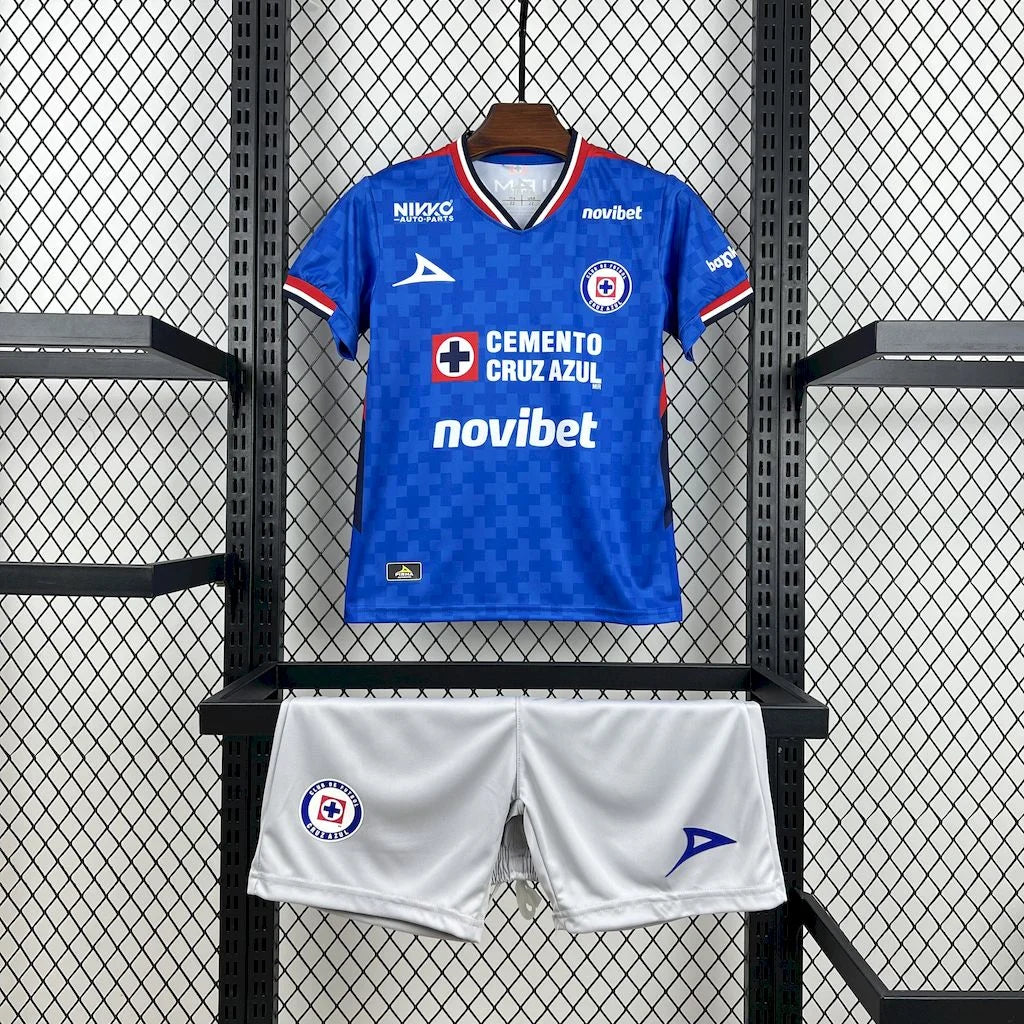 2025/2026 Cruz Azul Home Football Shirt 1:1 Kids Size