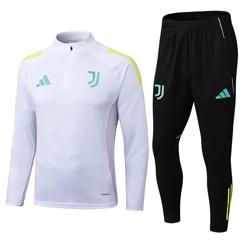 2025/2026 Juventus Half-Pull Training Suit White Football Shirt 1:1 Set