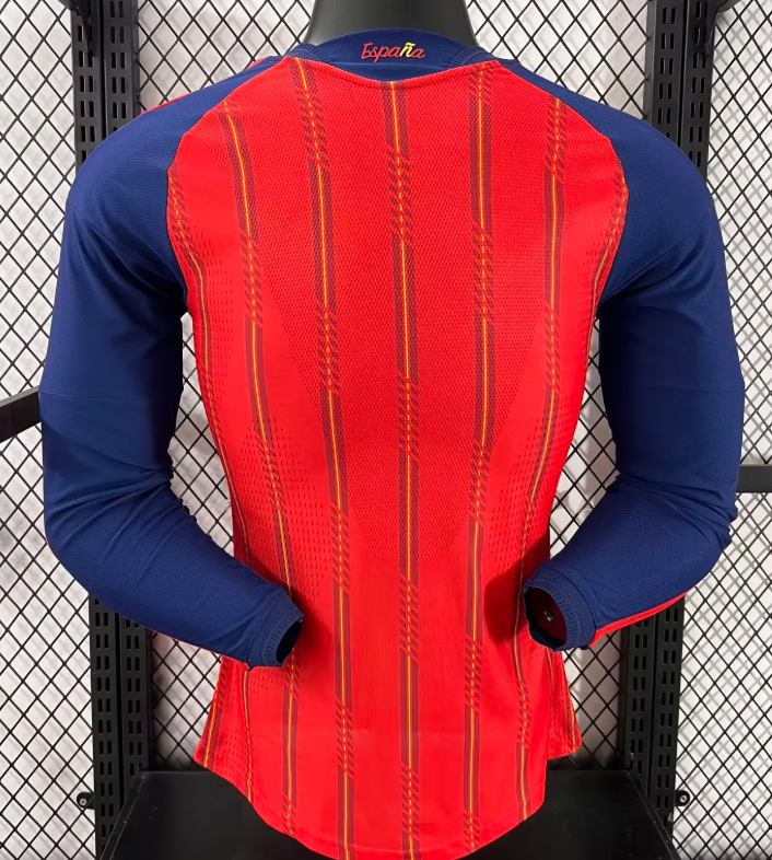 2026 Long Sleeve Player Version Spain Home Football Jersey 1:1