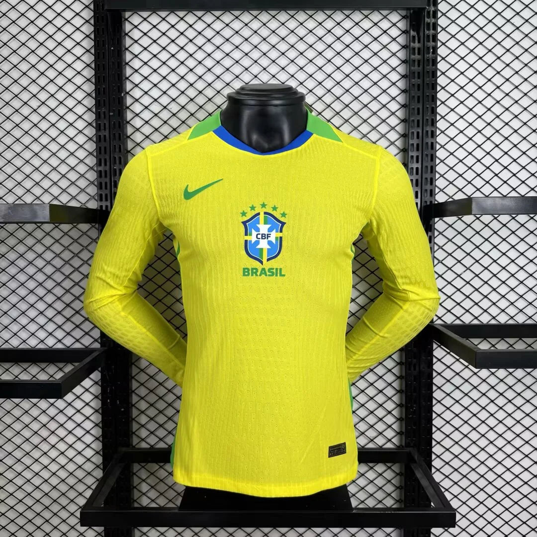 2025/2026 Long sleeves Player Version Brazil Home Football Jersey 1:1