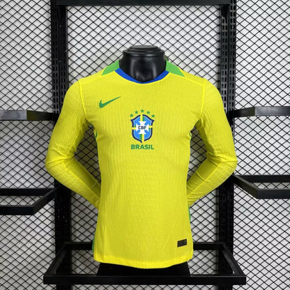 2025/2026 Long sleeves Player Version Brazil Home Football Jersey 1:1