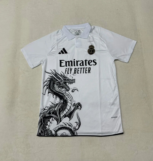 2025/2026 Real Madrid Dragon Pattern Special Edition White Football Jersey 1:1