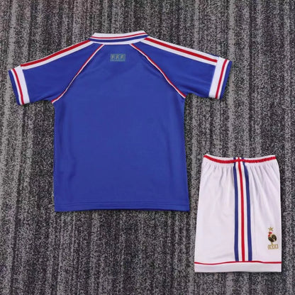 1998 Retro France Home Football Shirt 1:1 Kids Size