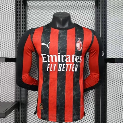 2025/2026 Player Version AC Milan Home Long Sleeve Football Shirt 1:1