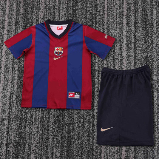 1998-1999 Retro Barcelona Home Football Shirt 1:1 Kids Size