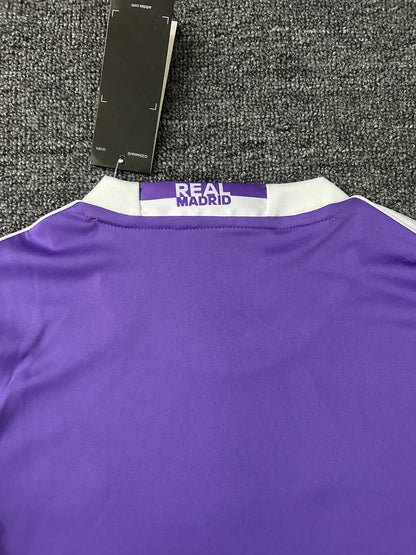 2016/2017 Retro Long Sleeve Real Madrid Away Football Shirt 1:1 Kids Size
