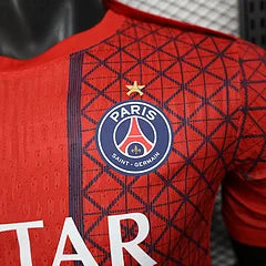 2025/2026 Player Version Paris Saint-Germain Training clothes Red Football Shirt 1:1