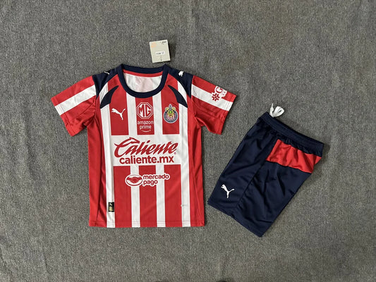 2025/2026 Chivas Home Football Jersey 1:1 Kids Size