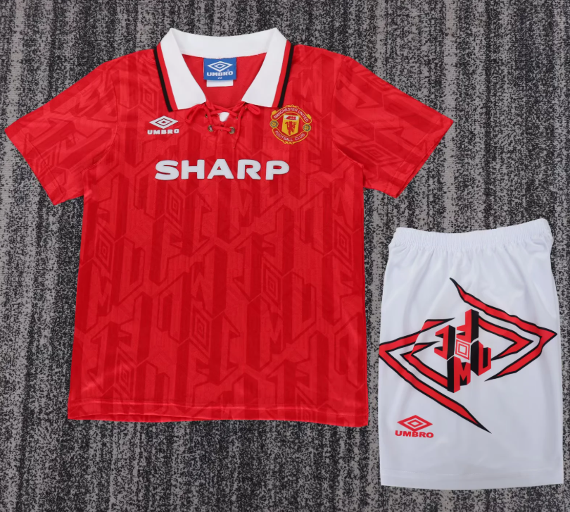 1992/1994 Retro Manchester United Home Football Jersey 1:1 Kids Size