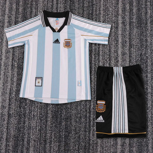 1998 Retro Argentina National Team Home Jersey 1:1 Kids Size