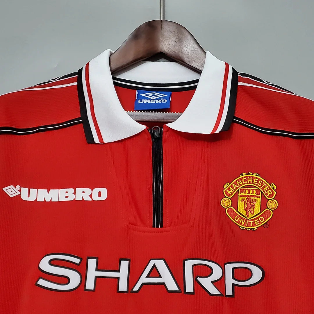1998-1999 Retro Long Sleeve Manchester United Home Football Shirt 1:1