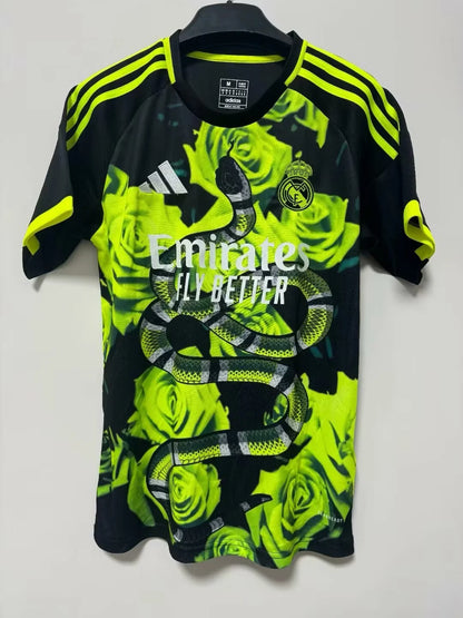 2025/2026 Real Madrid Fluorescent Green Rose Snake Football Shirt 1:1