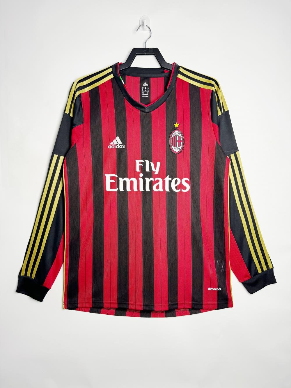 2013/2014 Retro Long Sleeve AC Milan Home Football Shirt 1:1