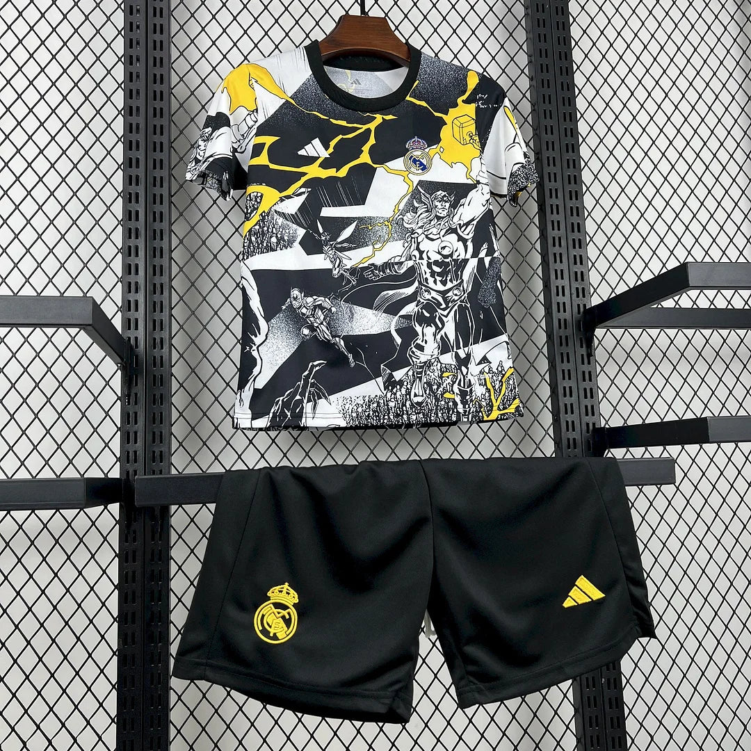 2025/2026 Real Madrid Collaboration With Marvel Football Shirt 1:1 Kids Size