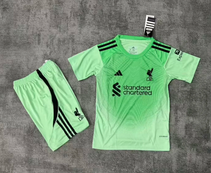2025/2026 Liverpool Goalkeeper Green Football Jersey 1:1 Kids Size