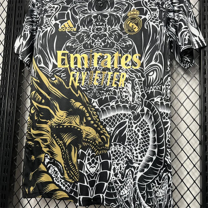 2024/2025 Real Madrid Black Dragon pattern Special Edition Jersey