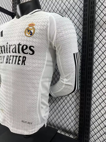 2024/2025 Player Version Real Madrid Home Long Sleeve Jersey 1:1