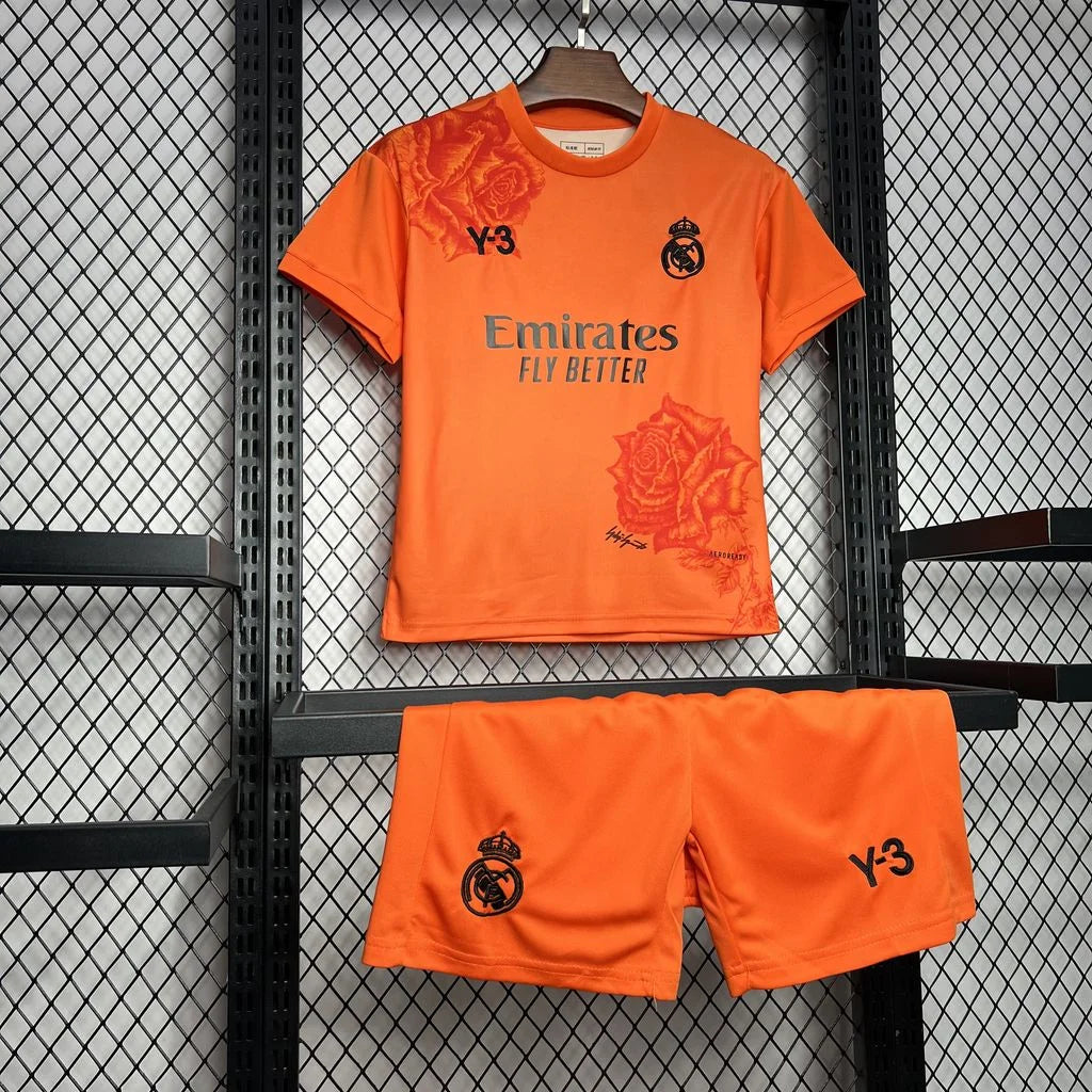 2024/2025 Real Madrid Y-3 Special Edition Orange Football Shirt 1:1 Kids Size
