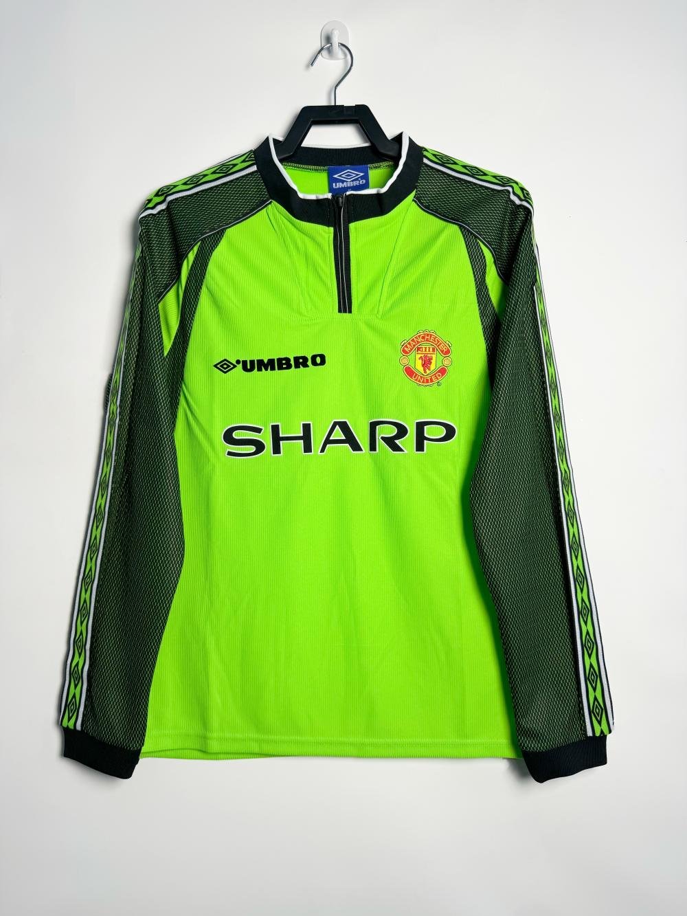 1998-1999 Retro Long Sleeve Manchester United Goalkeeper Football Shirt 1:1