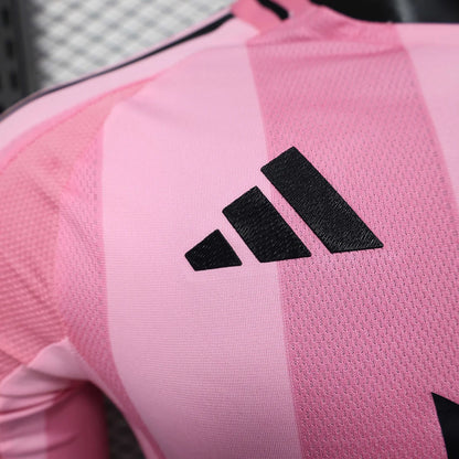 2025/2026 Long Sleeve Inter Miami Home Player Version Football Jersey 1:1 Thailand Quality