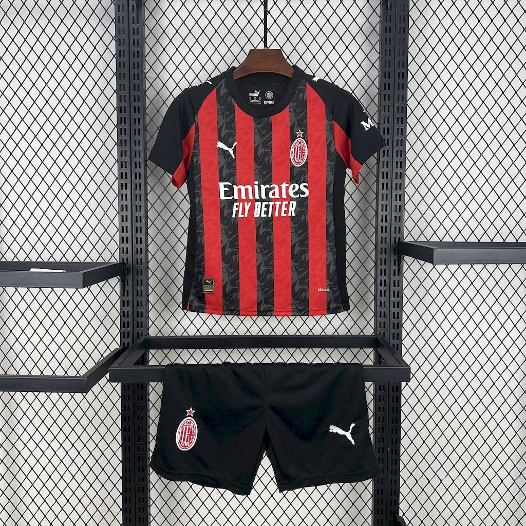 2025/2026 AC Milan Home Football Shirt 1:1 Kids Size