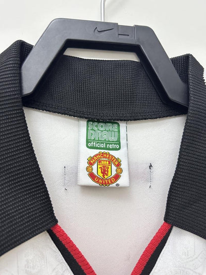 1998/1999 Retro Manchester United Away White Football Shirt 1:1