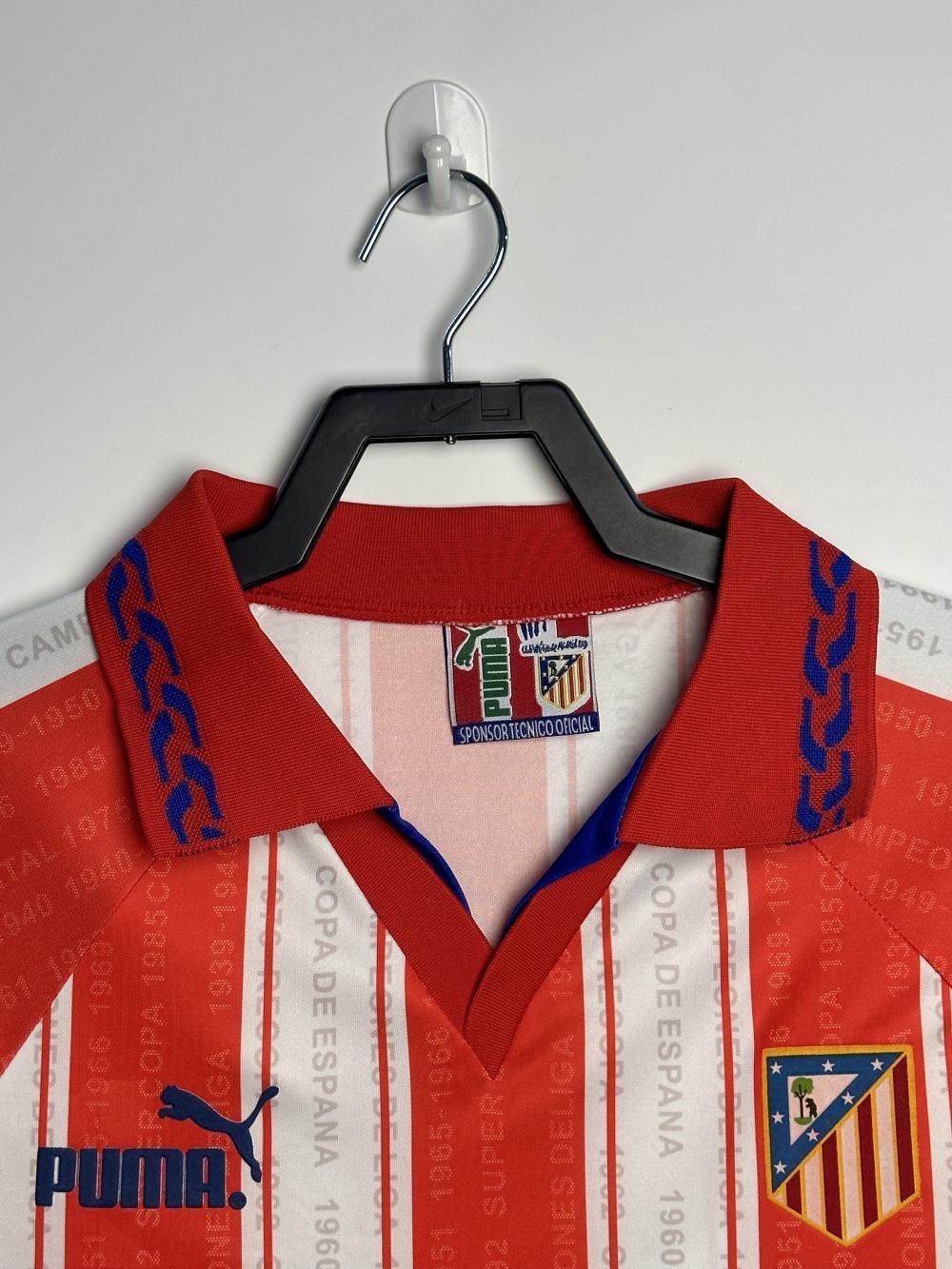 1995/1996 Retro Atletico Madrid Home Soccer Jersey 1:1